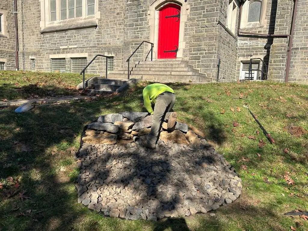 riprap repair at school campus
